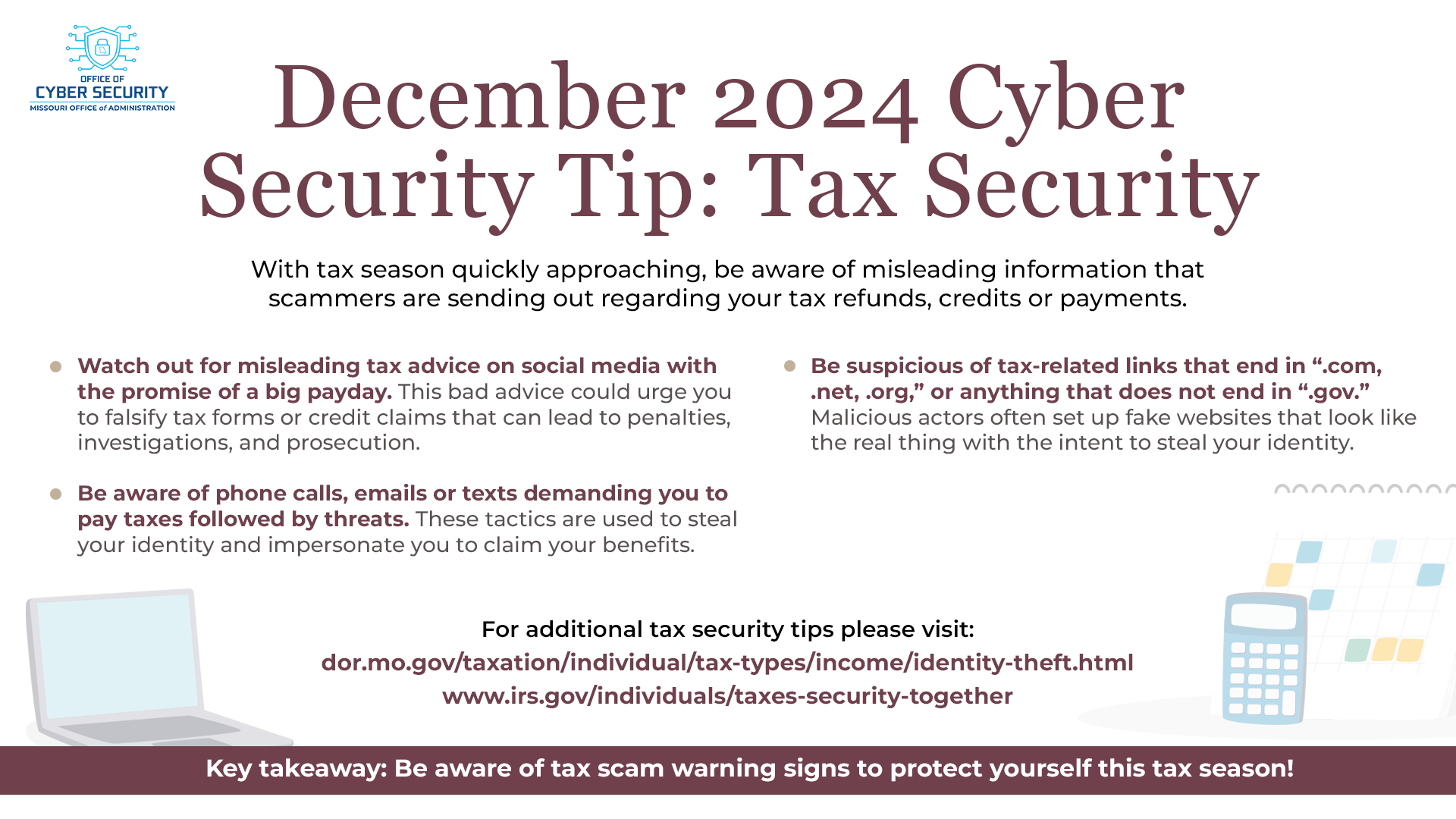 December 2024 Cyber Security Tip: Tax Security