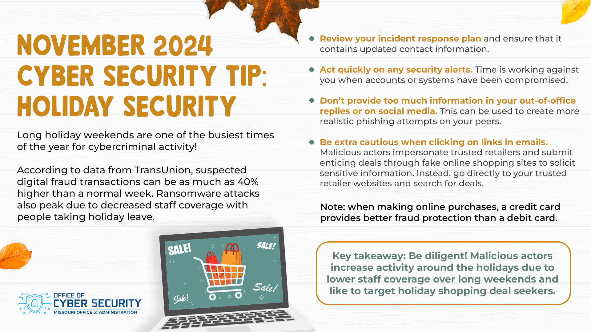 November 2024 Cyber Security Tip: Holiday Security