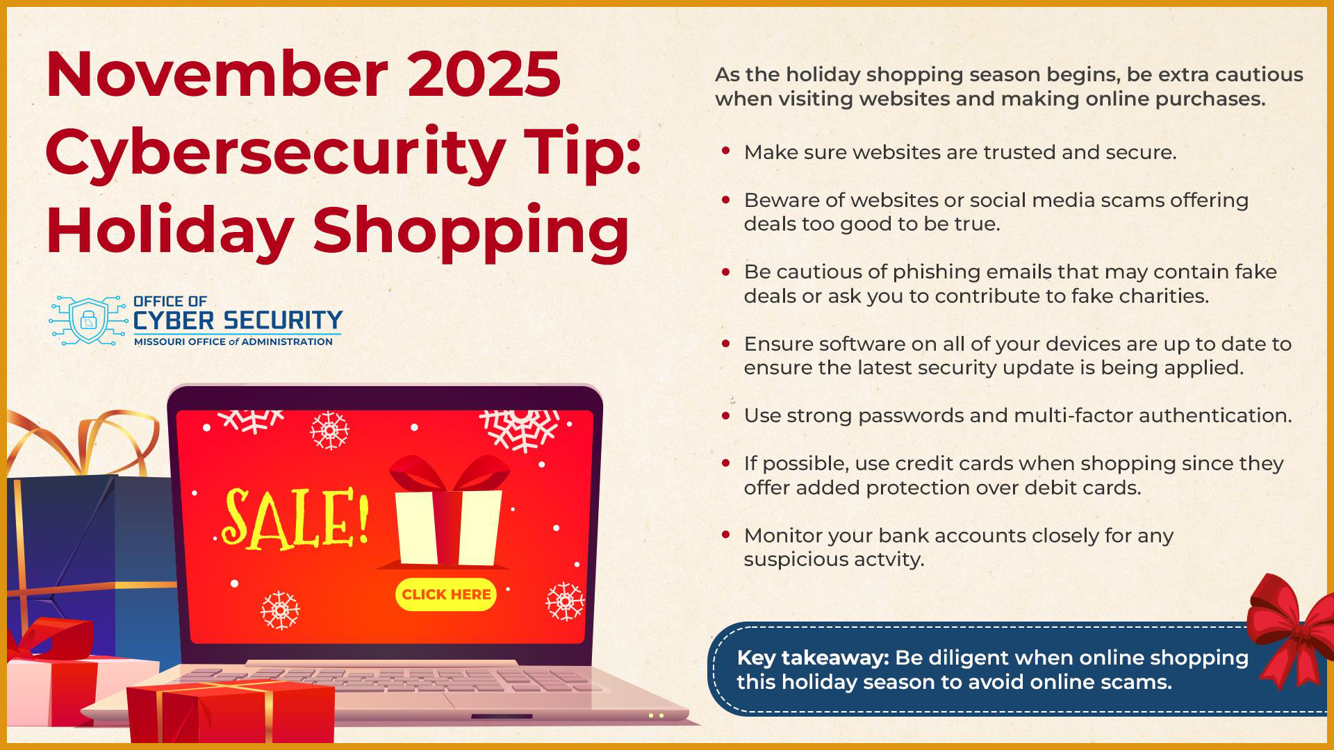 November 2025 Cybersecurity Tip: Holiday Shopping